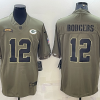Men's Green Bay Packers Aaron Rodgers #12 Olive 2022 Salute To Service Limited Jersey