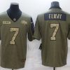 Men's Denver Broncos John Elway #7 Brown Jersey