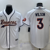 Men's Denver Broncos Russell Wilson #3 White Jersey Joint Edition