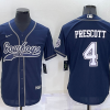 Men's Dallas Cowboys Dak Prescott #4 Navy Jersey Joint Edition