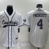 Men's Dallas Cowboys Dak Prescott #4 White Jersey Joint Edition