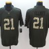 Men's Dallas Cowboys Ezekiel Elliott #21 Army Green Jersey