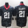 Men's Dallas Cowboys Ezekiel Elliott #21 Gray Camouflage Jersey