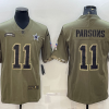 Men's Dallas Cowboys Micah Parsons #11 Olive 2022 Salute To Service Limited Jersey