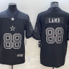 Men's Dallas Cowboys CeeDee Lamb #88 Black RFLCTV Limited Jersey