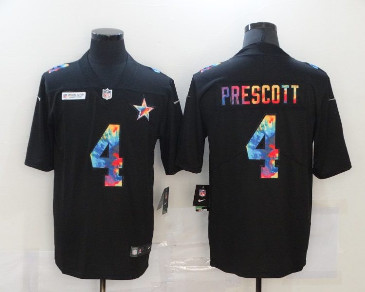 Men's Dallas Cowboys Dak Prescott #4 Black Jersey
