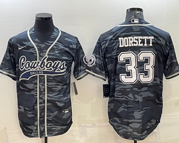Men's Dallas Cowboys Tony Dorsett #33 Grey Camouflage Jersey Joint Edition