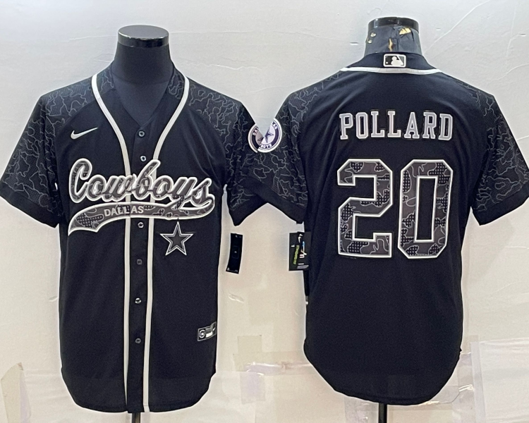 Men's Dallas Cowboys Tony Pollard #20 Black RFLCTV Limited Jersey Joint Edition