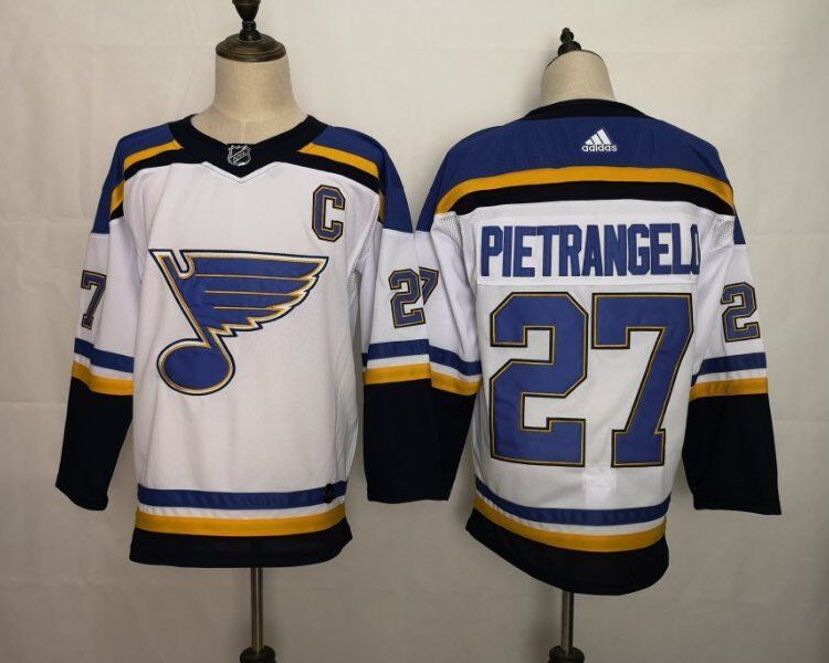 Men's St. Louis Blues Alex Pietrangelo #27 White Breakaway Jersey