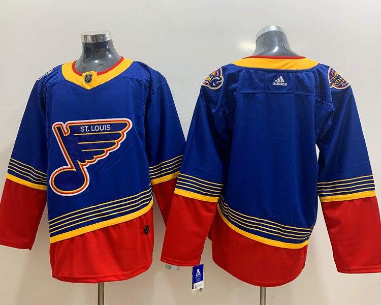 Men's St. Louis Blues Blue Premier Breakaway Heritage Blank Jersey
