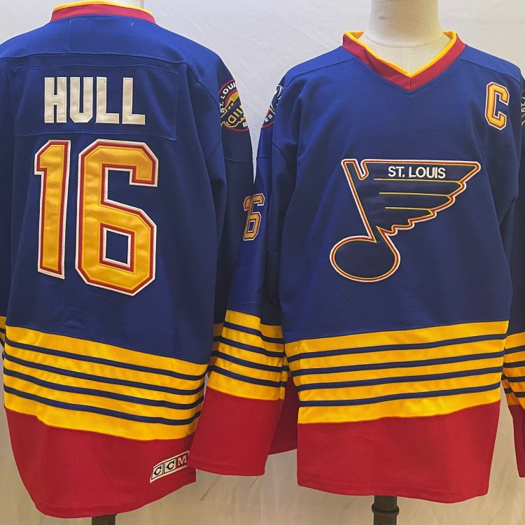 Men's St. Louis Blues Brett Hull #16 Blue Breakaway Jersey