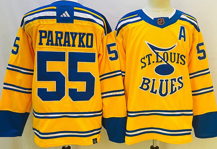 Men's St. Louis Blues Colton Parayko #55 Yellow jersey
