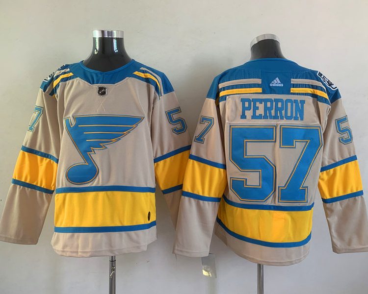 Men's St. Louis Blues David Perron #57 Cream Breakaway Jersey
