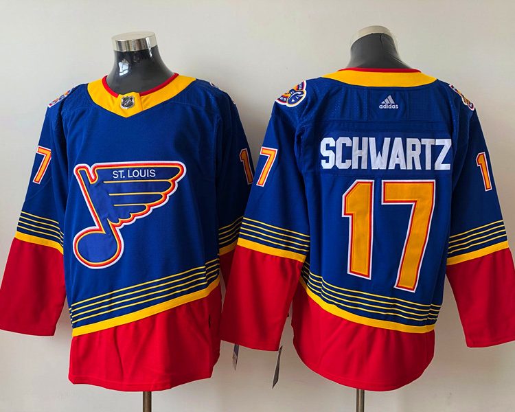 Men's St. Louis Blues Jaden Schwartz #17 Blue Breakaway Jersey