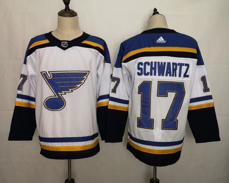 Men's St. Louis Blues Jaden Schwartz #17 White Breakaway Jersey