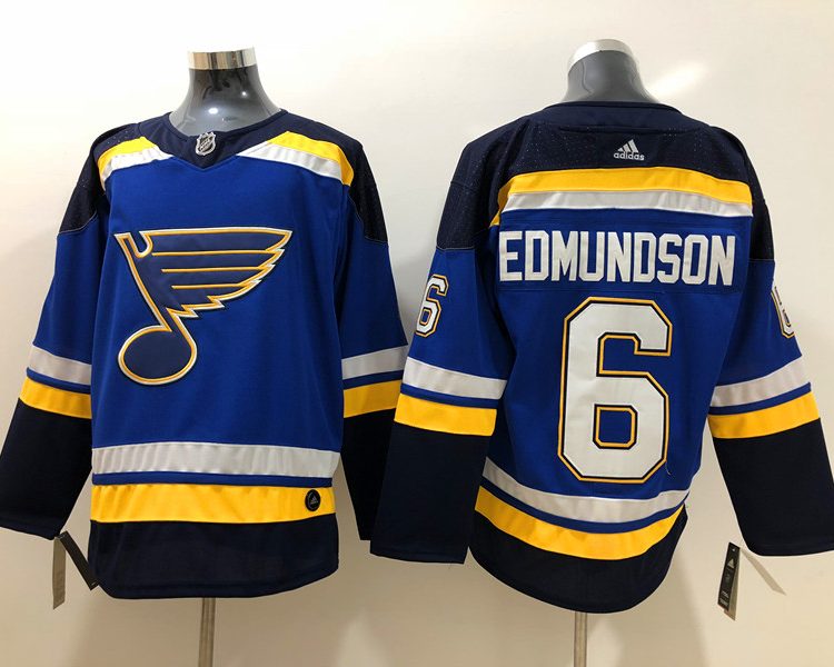 Men's St. Louis Blues Joel Edmundson #6 Blue Home Breakaway Jersey