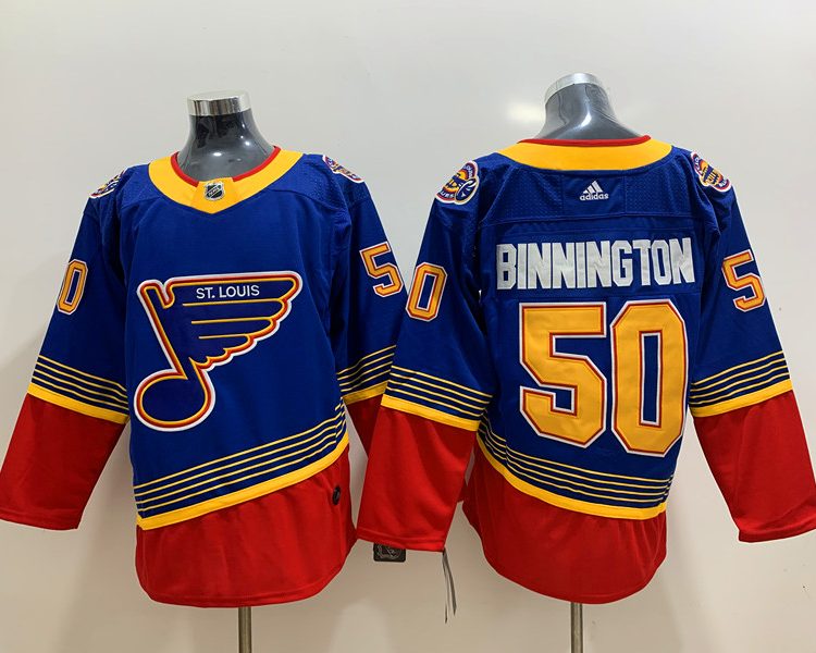 Men's St. Louis Blues Jordan Binnington #50 Blue Breakaway Jersey