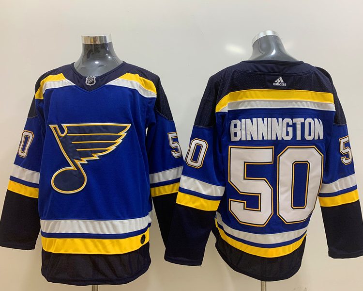 Men's St. Louis Blues Jordan Binnington #50 Blue Home Breakaway Jersey