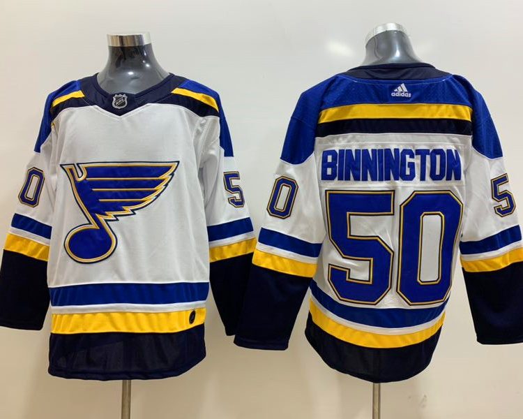 Men's St. Louis Blues Jordan Binnington #50 White Breakaway Jersey