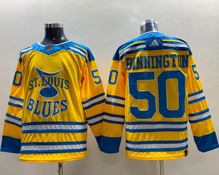 Men's St. Louis Blues Jordan Binnington #50 Yellow Breakaway Jersey