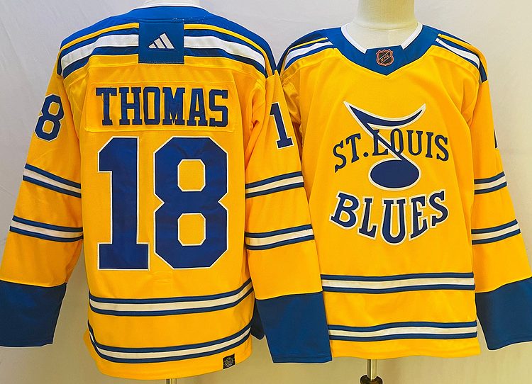 Men's St. Louis Blues Robert Thomas #18 Yellow jersey