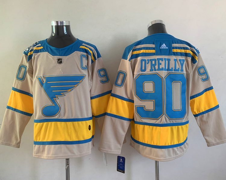 Men's St. Louis Blues Ryan O'Reilly #90 Cream Breakaway Jersey