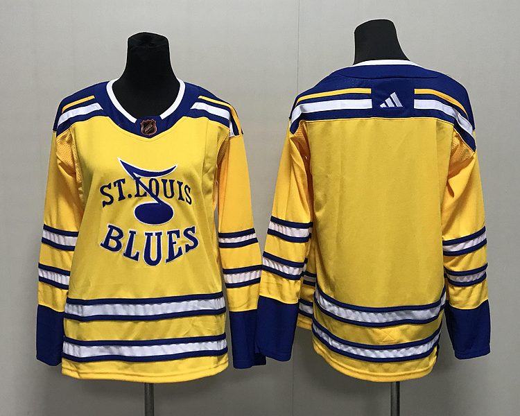 Men's St. Louis Blues Yellow Reverse Retro 2.0 Authentic Blank Jersey