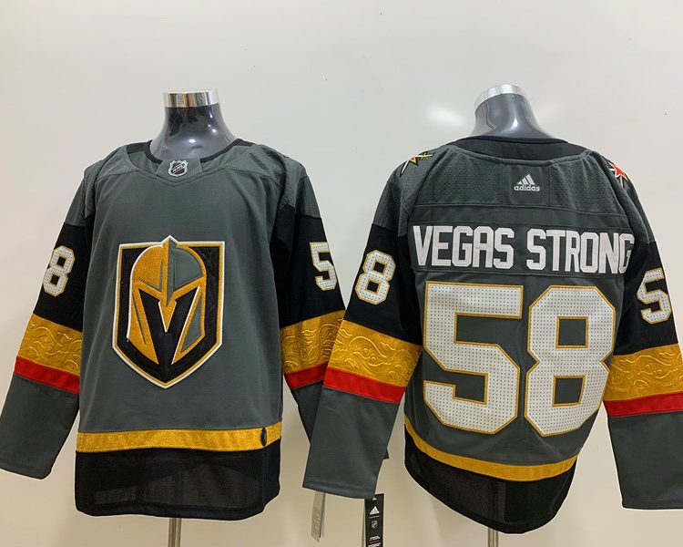 Men's Vegas Golden Knights #58 Gray Breakaway Jersey