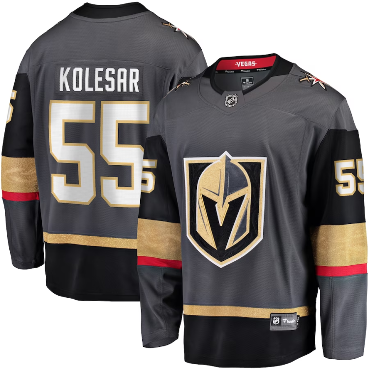 Men's Vegas Golden Knights Keegan Kolesar #55 Gray Alternate Breakaway Jersey