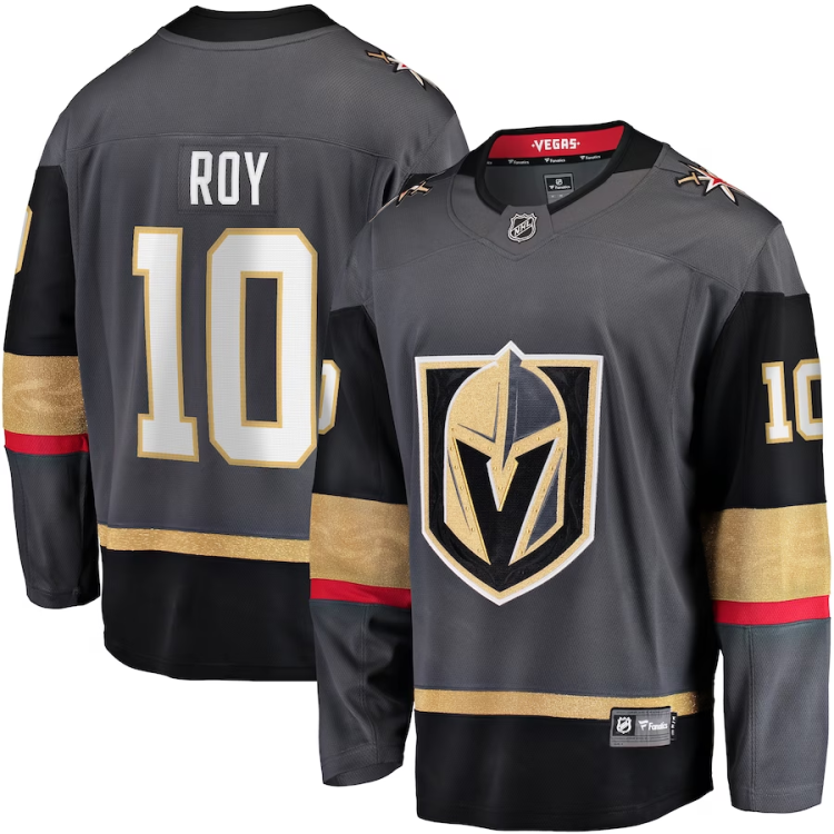 Men's Vegas Golden Knights Nicolas Roy #10 Gray Home Breakaway Jersey