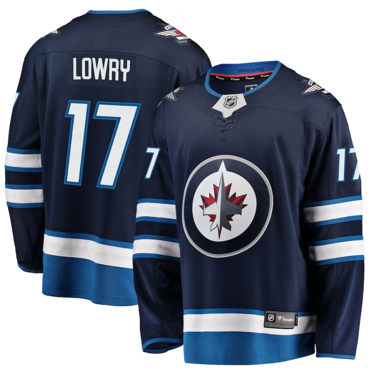 Men's Winnipeg Jets Adam Lowry #17 Navy Jersey