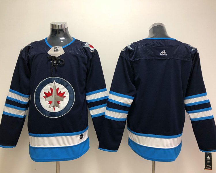 Men's Winnipeg Jets Blue Breakaway Home Blank Jersey