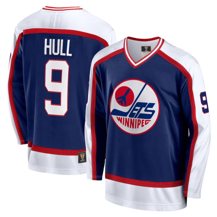 Men's Winnipeg Jets Bobby Hull #9 Blue Jersey