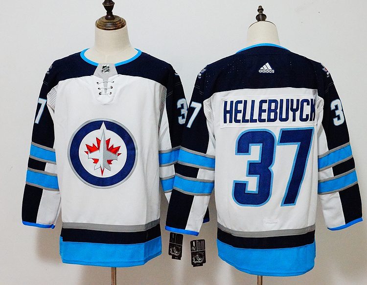 Men's Winnipeg Jets Connor Hellebuyck #37 White Home Breakaway Jersey
