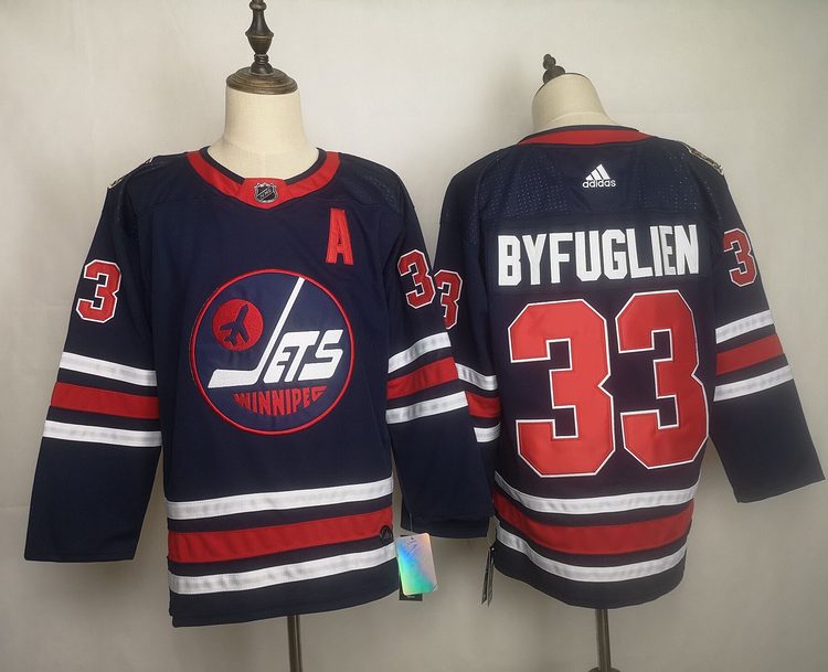 Men's Winnipeg Jets Dustin Byfuglien #33 Navy Home Breakaway Jersey