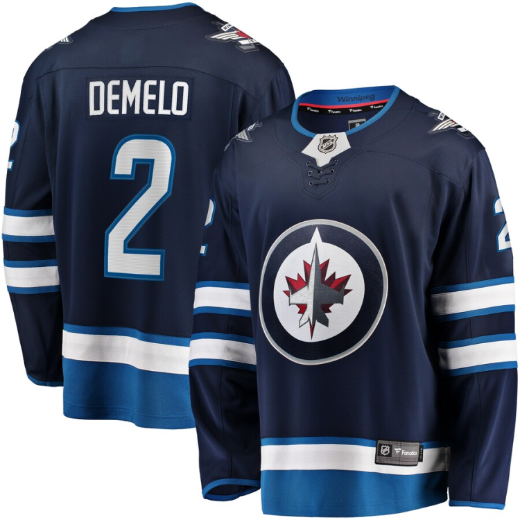 Men's Winnipeg Jets Dylan DeMelo #2 Navy Jersey