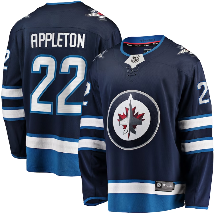 Men's Winnipeg Jets Mason Appleton #22 Navy Jersey