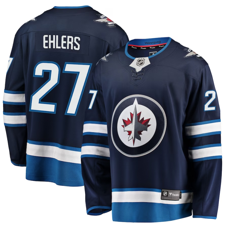Men's Winnipeg Jets Nikolaj Ehlers #27 Navy Home Breakaway Jersey