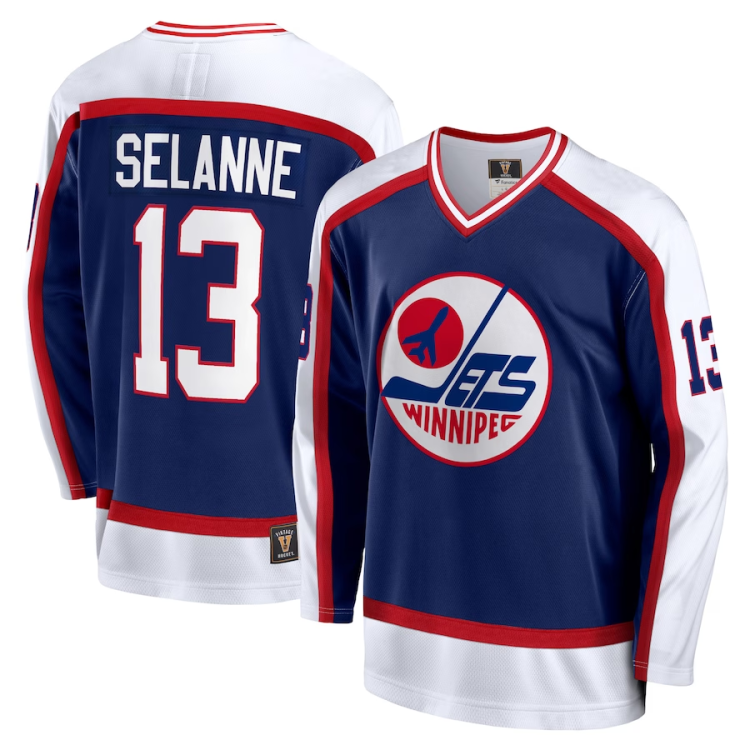 Men's Winnipeg Jets Teemu Selanne #13 Blue Jersey