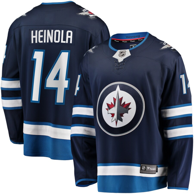 Men's Winnipeg Jets Ville Heinola #14 Navy Jersey