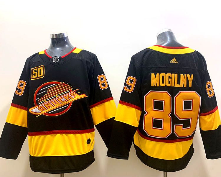 Men's Vancouver Canucks Alex Mogilny #89 Black Breakaway Jersey