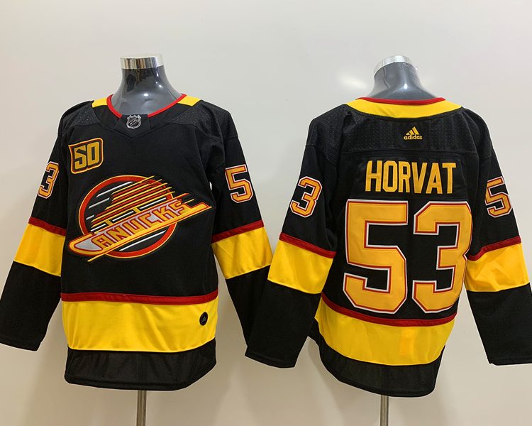 Men's Vancouver Canucks Bo Horvat #53 Black Breakaway Jersey
