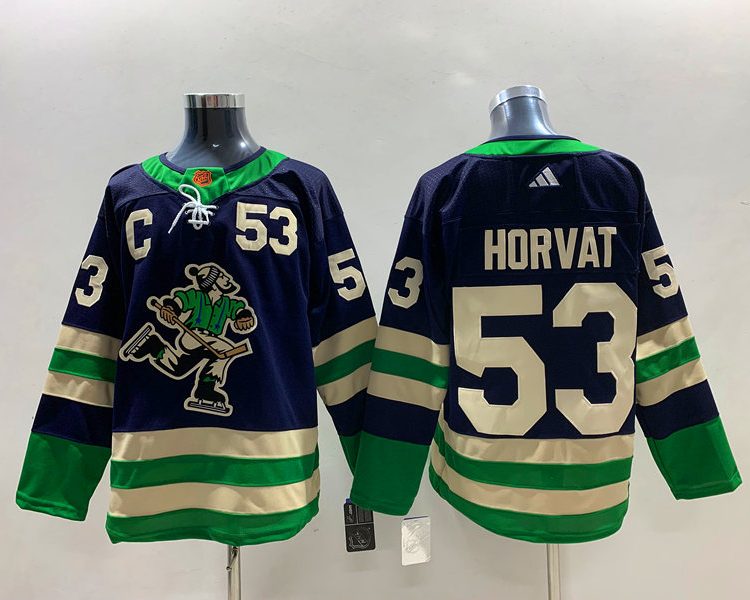 Men's Vancouver Canucks Bo Horvat #53 Blue Breakaway Jersey