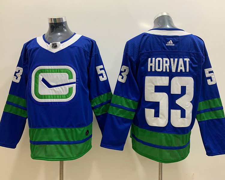 Men's Vancouver Canucks Bo Horvat #53 Blue Breakaway Jersey