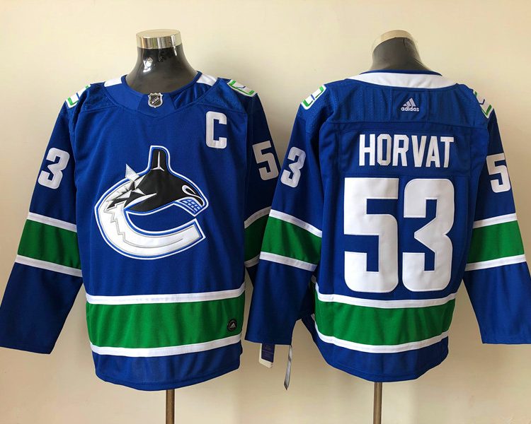 Men's Vancouver Canucks Bo Horvat #53 Blue Home Breakaway Jersey