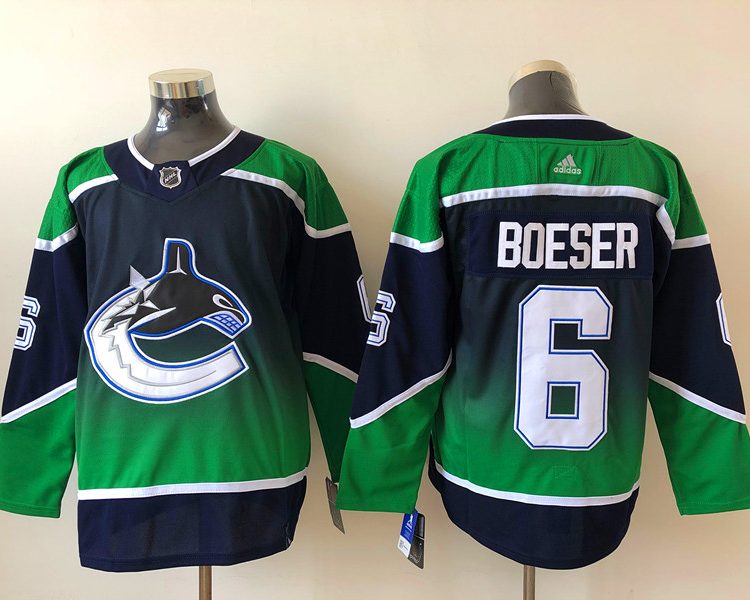 Men's Vancouver Canucks Brock Boeser #6 Black Breakaway Jersey