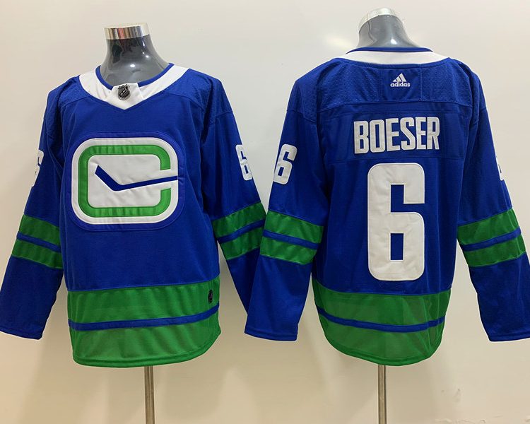 Men's Vancouver Canucks Brock Boeser #6 Blue Breakaway Jersey
