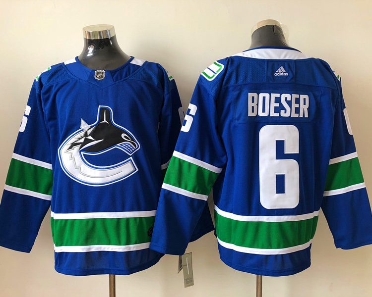 Men's Vancouver Canucks Brock Boeser #6 Blue Home Breakaway Jersey