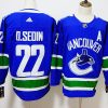 Men's Vancouver Canucks Brock Boeser Daniel Sedin #22 Blue Home Breakaway Jersey