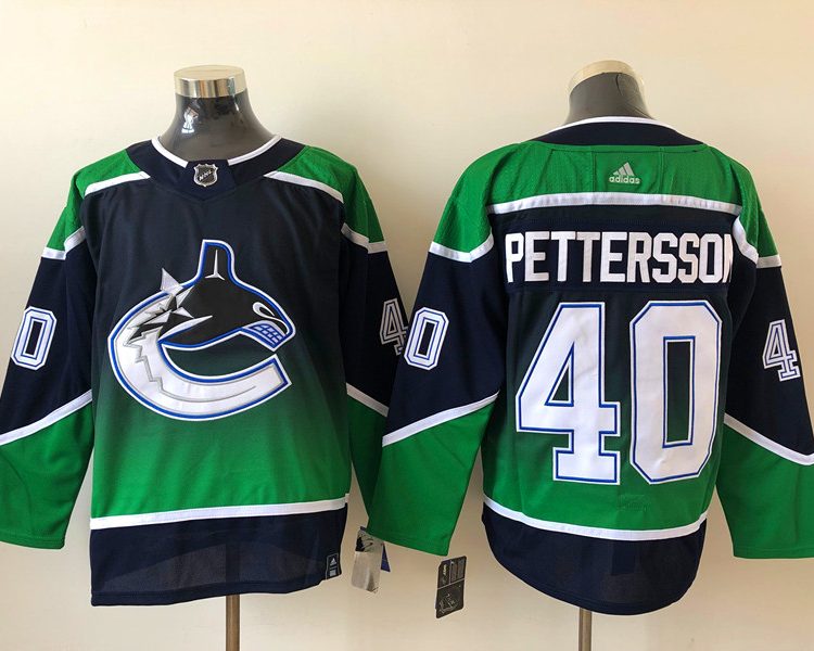 Men's Vancouver Canucks Elias Pettersson #40 Black Breakaway Jersey